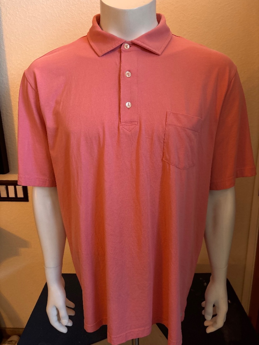 Nice mens XL Peter Millar Seaside Wash salmon golf polo